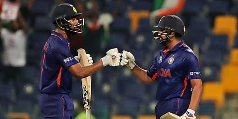 Indian openers KL Rahul and Rohit Sharma. (Photo | AP)