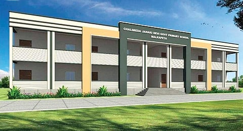 An artist’s impression of the proposed school in Malakpet of Rajanna-Sircilla district