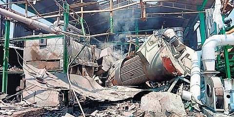 The site of the explosion at Thoduvai village in Mayiladuthurai district. (Photo| EPS)