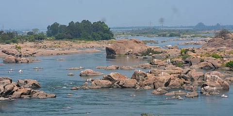 A view of Tungabhadra river which is declared Otter Conservation Reserve (Photo | EPS, D Hemanth)