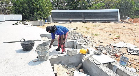 Renovation work progressing at Putharikandam Maidan (Photo| EPS,Vincent Pulickal)