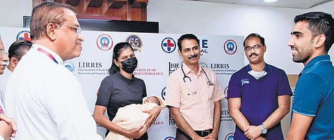 Doctors of Lisie Hospital with baby Sain. (Photo | EPS)