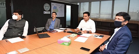IT Minister KT Rama Rao interacts with Bill Gates virtually during the ongoing BioAsia summit in Hyderabad on Thursday