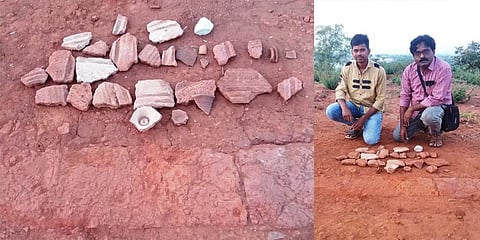 The Satavahana era historic site discovered in Telukunta village of Peddapalli district.