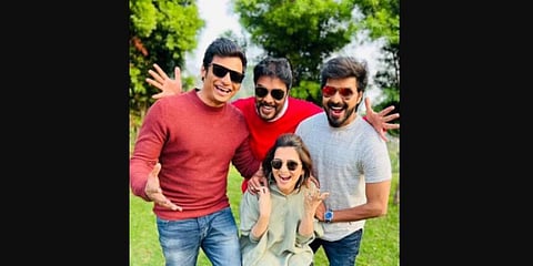 Dhivya Dharshini joined the sets of director Sundar C's upcoming family entertainer. (Photo | Twitter)