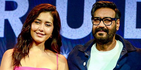 Actors Ajay Devgn and Rashii Khanna (Photo | PTI)