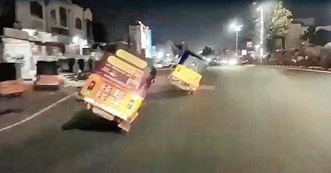 stunts with auto-rickshaws . ( Photo | EPS))