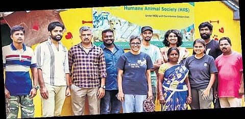 (Above) Dr Mini Vasudevan with Humane Animal Society employees and volunteers in Coimbatore | Express