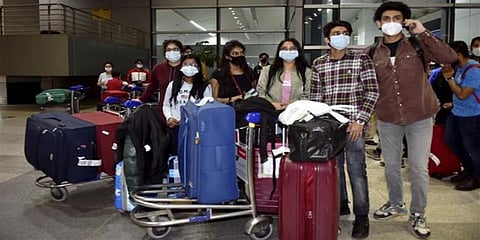 Indian students return from war-hit Ukraine. (Photo | PTI)