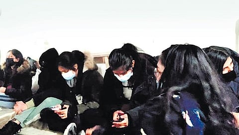 Stranded students remain at a bunker at Oleksiivska in Ukraine. ( File Photo)