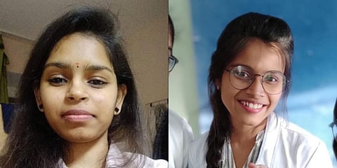 Andhra Pradesh medical students in Ukraine Alokya Naga Sai (L) and JNSN Shivaji. (Photo| EPS)