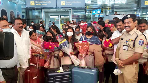 Indian students returning from war-hit Ukraine (Photo | ENS)