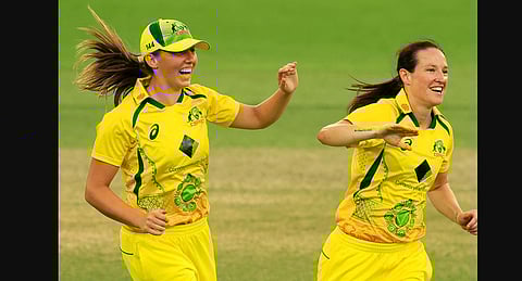 Australian women's cricket team defeated England in the first ODI. (Photo | Twitter)