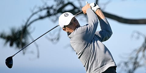 Jordan Spieth hits his tee shot on the 11th hole of the North Course at Torrey Pines during the first round of the Farmers Insurance Open golf tournament in San Diego. (Photo| AP)