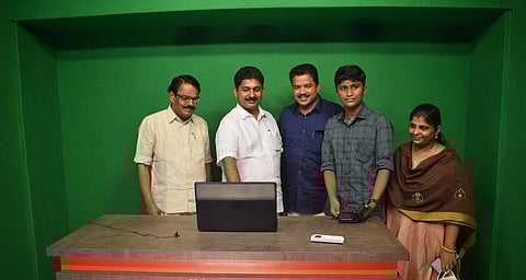 Abhinav C during the inauguration of the Ente Ottapalam’ app’ in the presence of MLA K Premkumar and former MLA M Swaraj