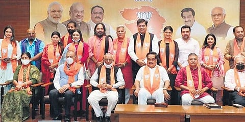 Assembly elections may be months away in Gujarat, but the ruling BJP is already welcoming new joinees.