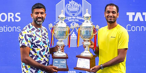 Rohan Bopanna and Ramkumar Ramanathan erased the first set deficit to win 6-7(10) 6-3 10-6 in the final of the Tata Open Maharashtra. (Photo | PTI)