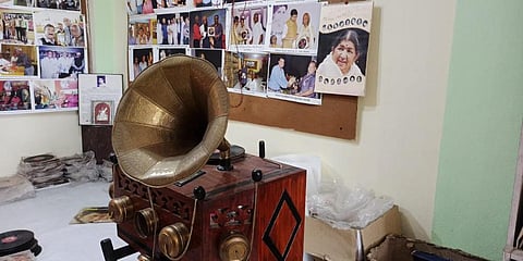 A rare museum of gramophone records preserving the rarest of rare collections of songs sung by Lata Mangeshkar between 1955 and 2006. (Photo | EPS)