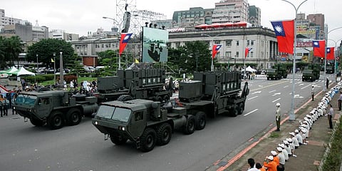 FILE - Taiwan's U.S.-made Patriot surface to air missile batteries pass during the Republic of China National Day parade in Taipei, Taiwan on Oct. 10, 2007. (Photo | AP)