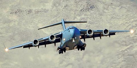 IAF’s C-17 Globemaster flies over Leh district (File Photo | PTI)