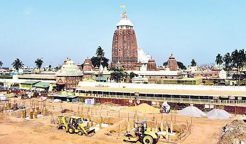 JCB machines used near the Meghnad Prachir of Jagannath temple I RANJAN ganguly