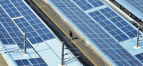 Solar power panels installed atop the Central railway station | FILE PHOTO