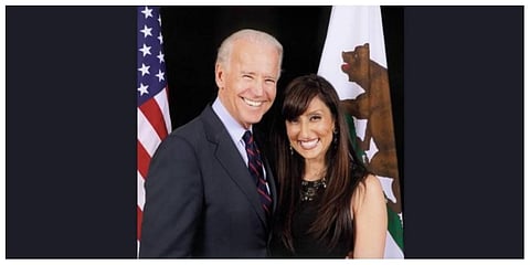 Shefali Razdan Duggal with Joe Biden. (Photo | shefalirazdanduggal.com)