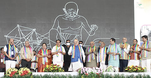 Union Co-operation minister Amit Shah  inaugurated various projects in Gujarat on Sunday.