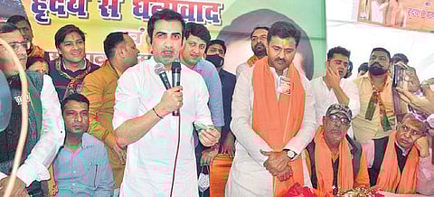 BJP MP Gautam Gambhir visits Hedgewar Park in East Delhi’s Mandawali | Express