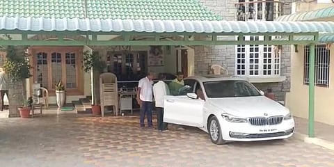 DVAC officials carried out searches at the residence of AIADMK former minister SP Velumani in Coimbatore on Tuesday. (Photo| EPS)