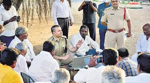 SP Siddharth Kaushal at Veladi Kothapalem village in Krishna district| Express