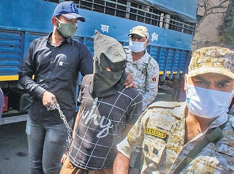 Arrested Bangladeshi nationals being produced before a court in Bhopal | PTI