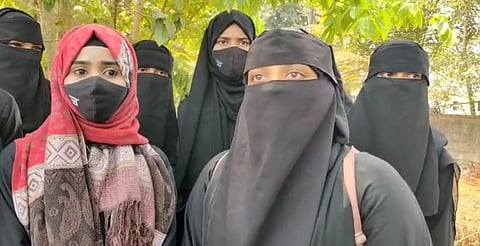 Students of Government First Grade College, Kaup who refused to sit for exams without hijab.