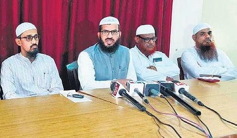 Community leaders address the media in Udupi on Wednesday | EXPRESS