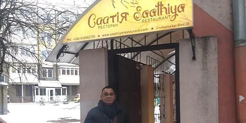 Manish Dave, the owner of 'Saathiya' restaurant in Ukraine. (Photo | Twitter)