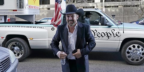 Otero County, New Mexico Commissioner Couy Griffin, arrives at the Federal Court House in Washington, Monday, March 21, 2022.(Photo | AP)