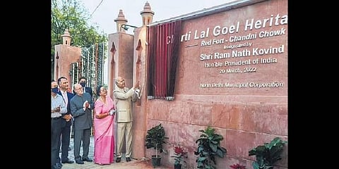 President Ram Nath Kovind inaugurates the Heritage Park near Jama Masjid |PTI