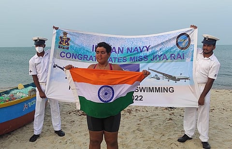 Jiya Rai became the youngest and fastest female swimmer in the world to swim across the Palk Strait.