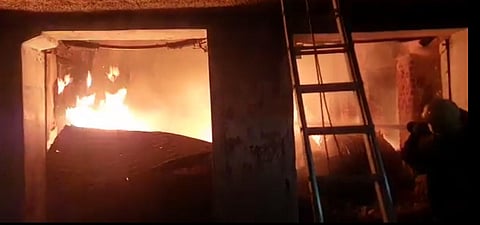 Scenes from the fire accident in Bhoiguda in Secunderabad. (Photo| EPS)