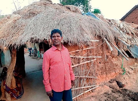 The peanut seller turned singing sensation Bhuban Badyakar, at his residence, in Birbhum. (Photo | PTI)