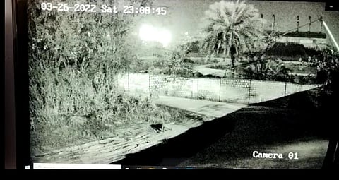 The CCTV footage shows the area where the leopard was stated to have entered. (Photo | Special Arrangement)