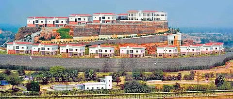 The presidential and VVIP suites are situated atop a hillock near Gandi Cheruvu