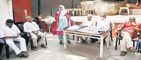 A group of concerned citizens holds the second round of discussion to oppose CM’s proposal of repealing GO-111 in Hyderabad on Sunday | Vinay Madapu