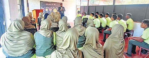 A file photo of students wearing hijab which is part of uniform in Mangaluru. ( Photo | EPS)