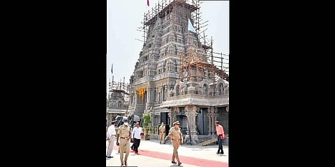 Rachakonda Police Commissioner Mahesh Bhagwat reviews the security arrangements ahead of the inauguration.