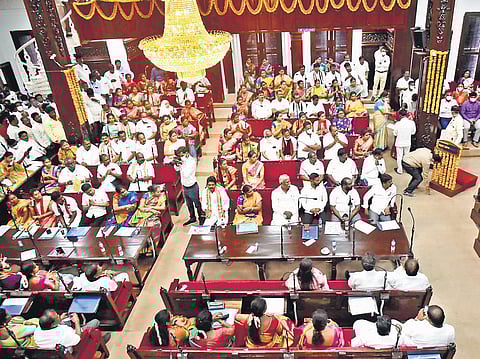 Elected members in celebratory mood in Chennai, on Wednesday | P Jawahar