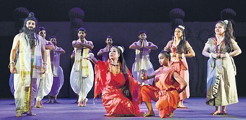 Still from National School of Drama’s ‘Abhijnanashakuntalam’.(Express)