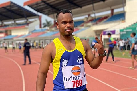 Son of a tractor driver from Bargarh district, Pankaj was born with visual impairment. (Photo | Special Arrangement)