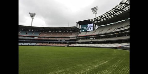 A tribute to cricket legend Shane Warne is displayed on the big screens at the Melbourne Cricket Ground in Melbourne, Australia(Photo | AP)