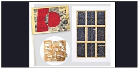 Works displayed at the exhibition (clockwise from top left) Taiwan Ron, 2021; Jude the Obscure II, 2021; The Mute’s Soliloquy II, 2021